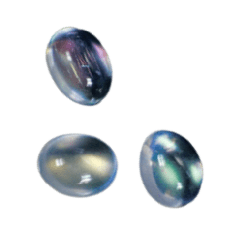 3 moonstones on a white background
