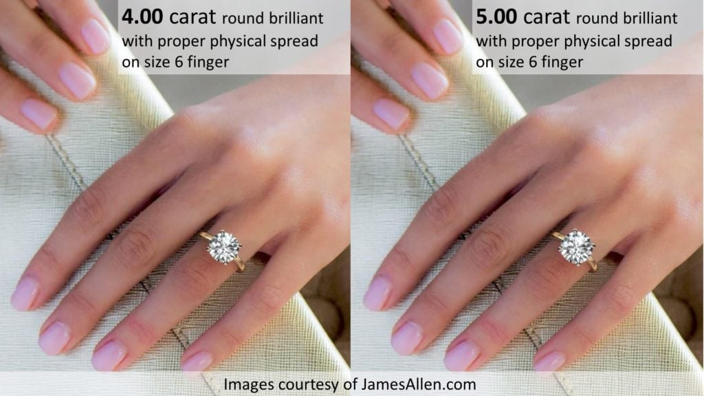 4.00 and 5.00 carat diamonds