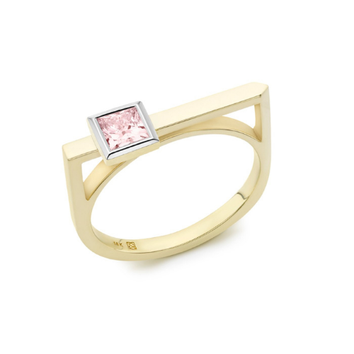 Lab-Grown Diamond Mini Princess Cut Linear Ring.