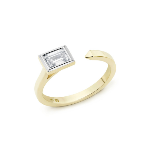 Lab-Grown Diamond Mini Baguette Open Top Ring.