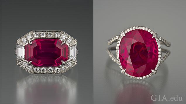 Red Spinel Ring and Burma Ruby Ring. 