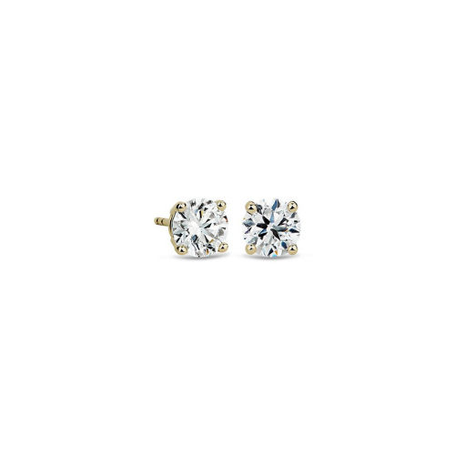 Diamond Stud Earrings in 14k Yellow Gold.