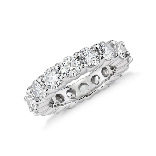 Blue Nile Signature Comfort Fit Diamond Eternity Ring in Platinum.
