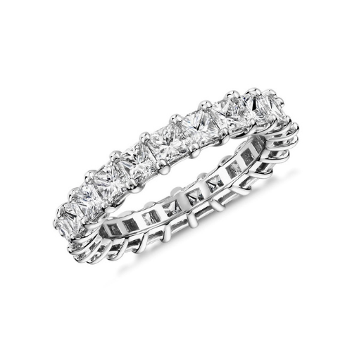 Princess Cut Diamond Eternity Ring in Platinum.