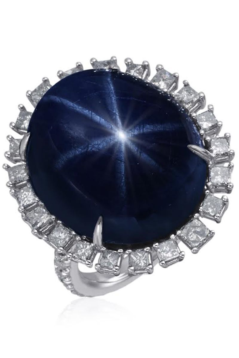 Nina Runsdorf star sapphire cabochon ring.