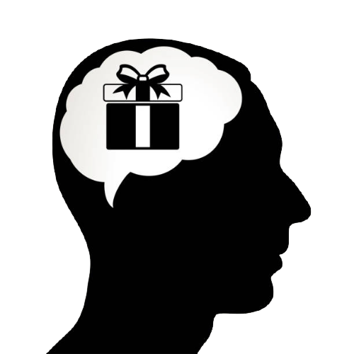 Gift on brain graphic design.