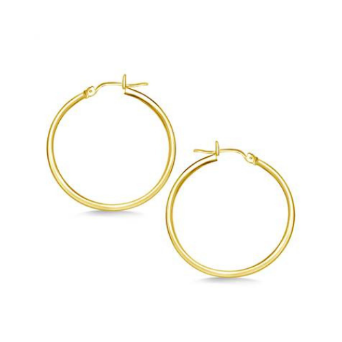 Classic Hoop Earrings in 14K Yellow Gold.