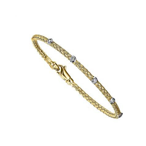 14K Yellow Gold Bracelet With Diamonds.