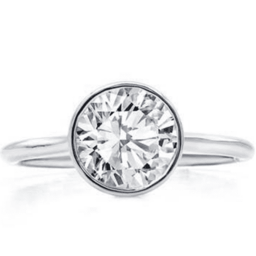 Bezel Set Solitaire Engagement Ring Setting from Adiamor