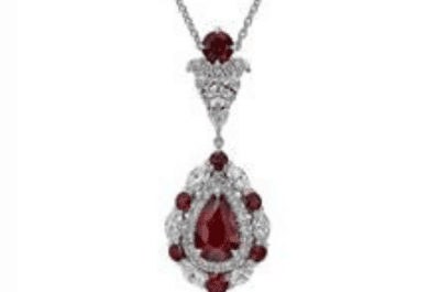 Ruby and Diamond Drop Pendant from Blue Nile