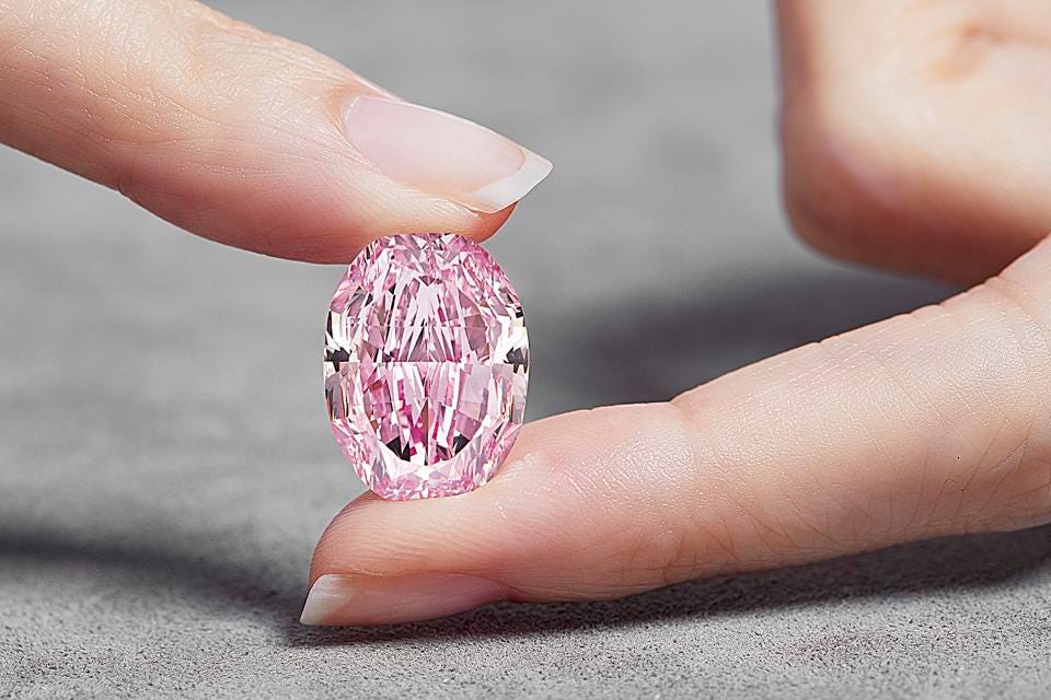 The Spirit of the Rose - 14.83-carat, internally flawless fancy vivid purple-pink diamond.