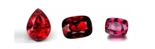 Red gemstones.