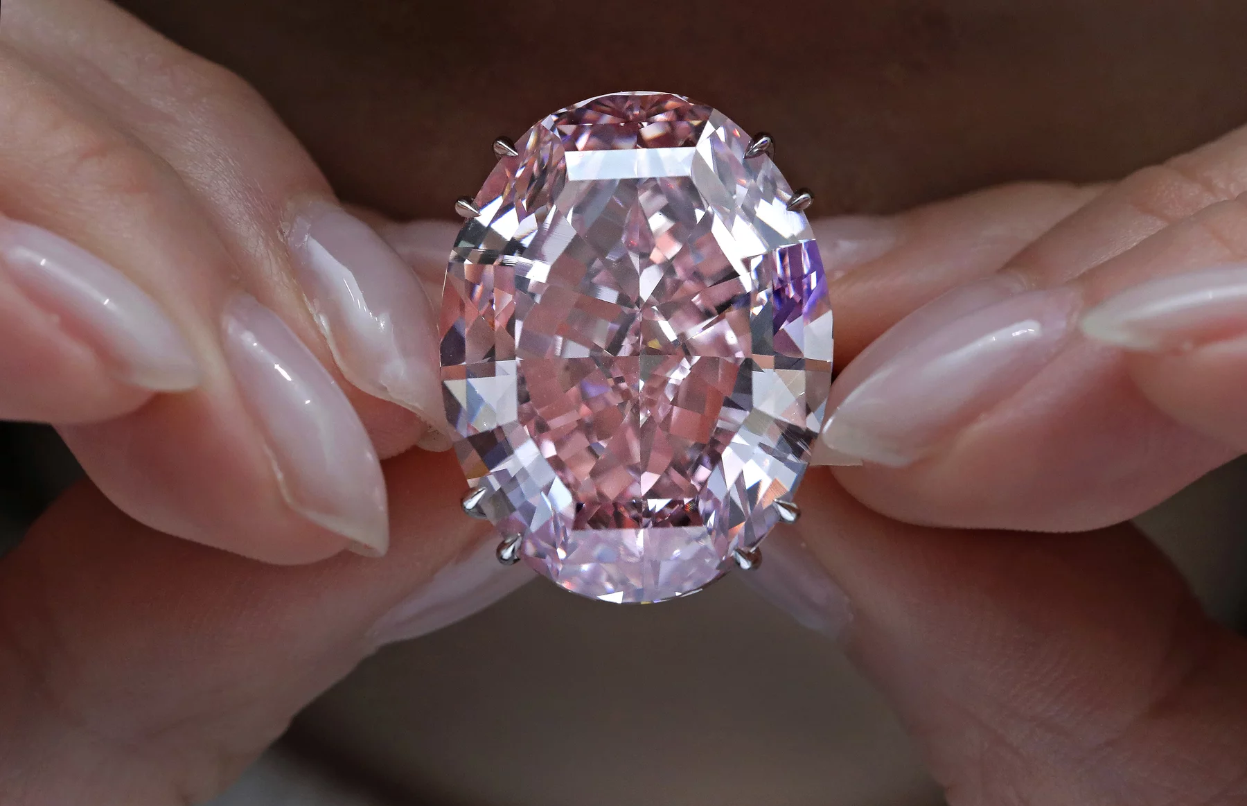 The Pink Star - 59.60-carat, internally flawless fancy vivid pink diamond.