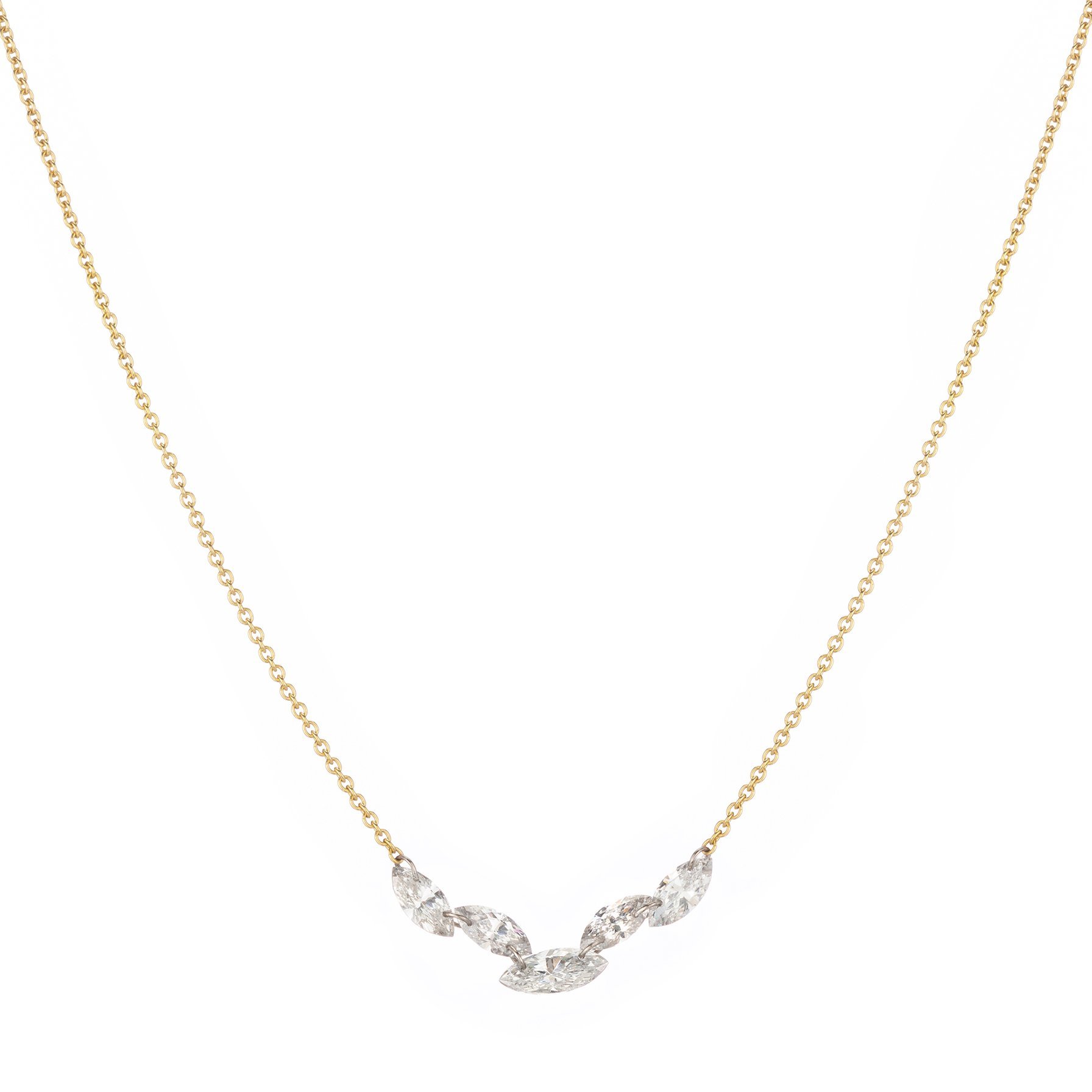 Marquise Cluster Necklace.