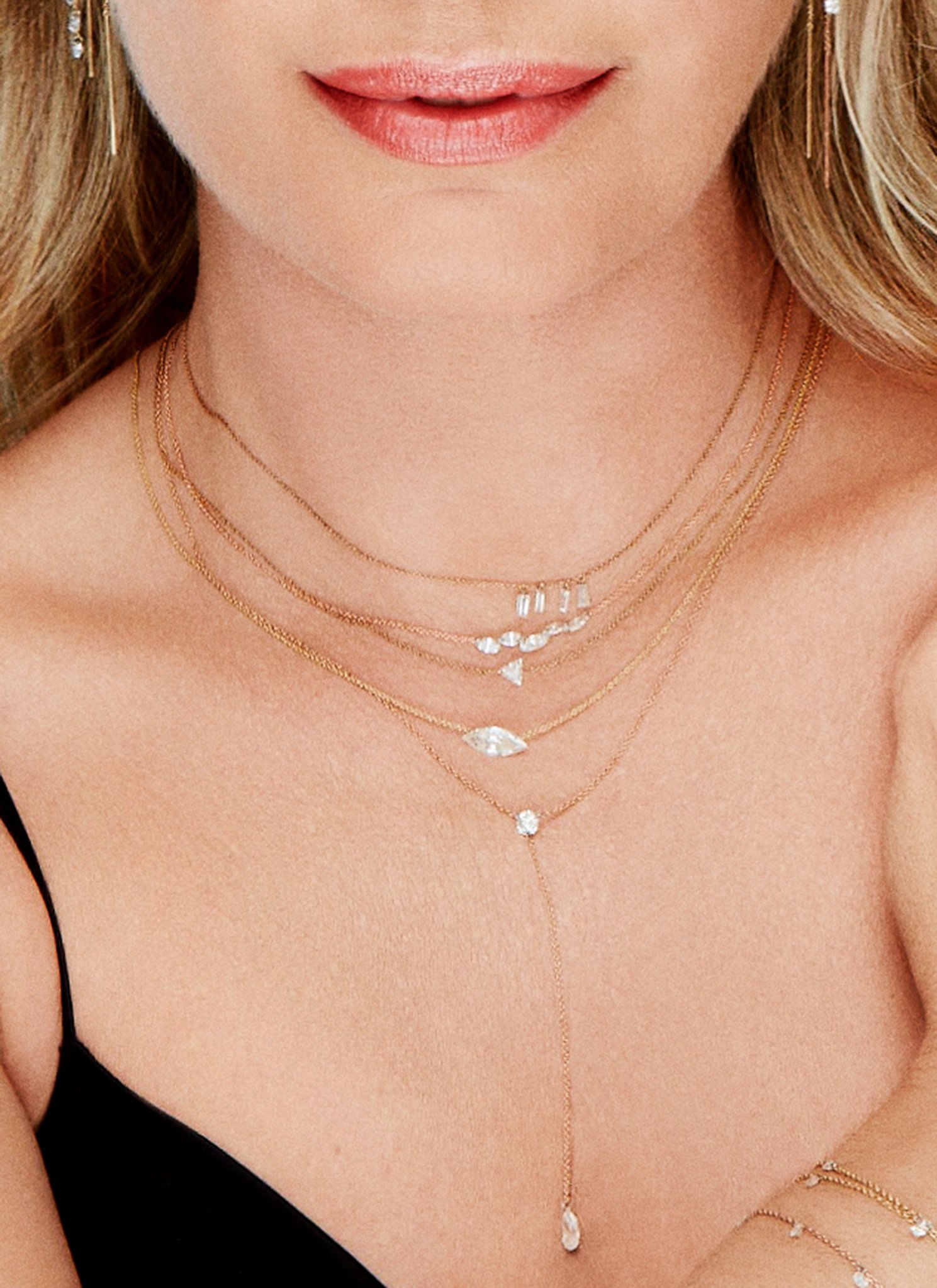Lariat with Round and Pear Shaped Diamond.