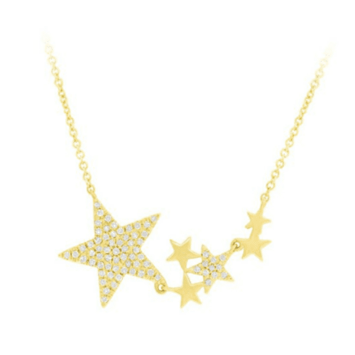 14K YELLOW GOLD SHOOTING STARS DIAMOND NECKLACE FROM ADIAMOR