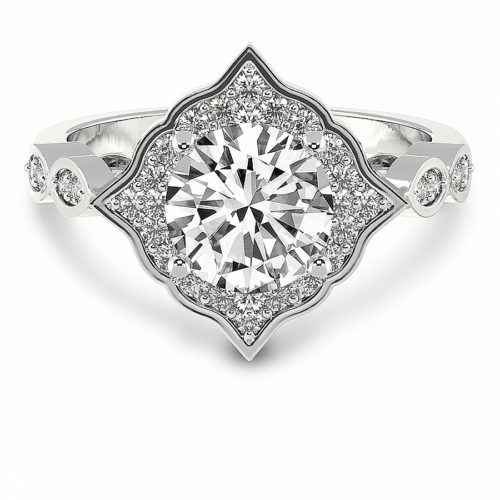 Melody Vintage Halo Diamond Ring from Friendly Diamonds