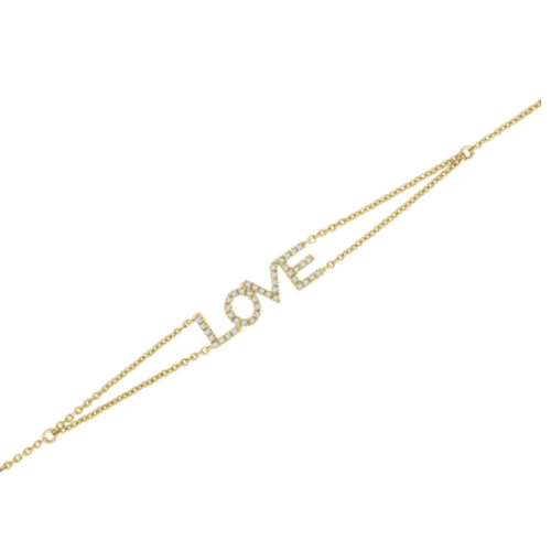 18K Yellow Gold Petite Love Diamond Bracelet from The Art of Jewels