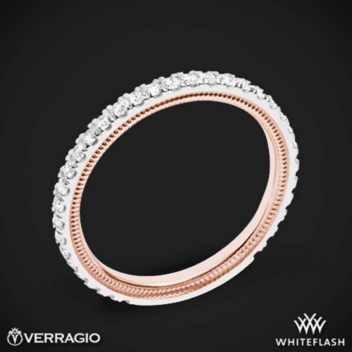 14k White Gold Two Tone Verragio Tradition TR150W-2T Diamond Wedding Ring with Rose Gold Inlay from Whiteflash