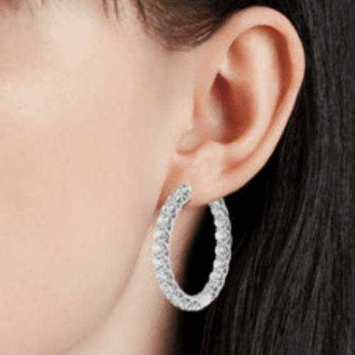 Tessere Diamond Hoop Earrings from Blue Nile.
