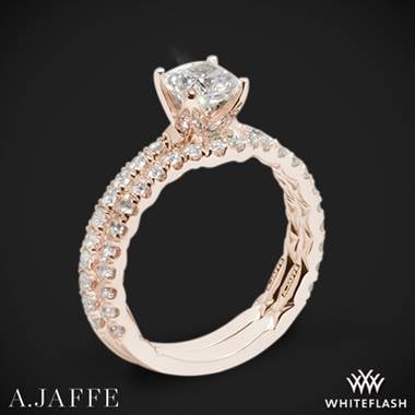 18k Rose Gold A. Jaffe Art Deco Diamond Wedding Set.