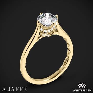 18k Yellow Gold A. Jaffe Art Deco Solitaire Engagement Ring.
