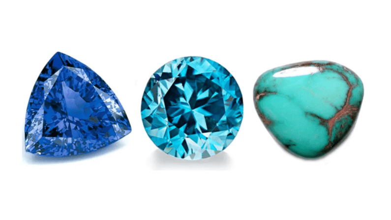 December Birthstones 2021 - Tanzanite, Zircon, and Turquoise blog post.