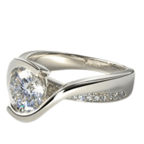 Intertwined Bypass Tension Pave Engagement Ring from James Allen.