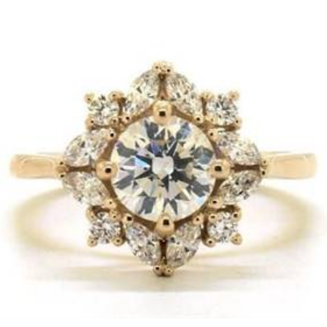 Marquise Halo Engagement Ring.