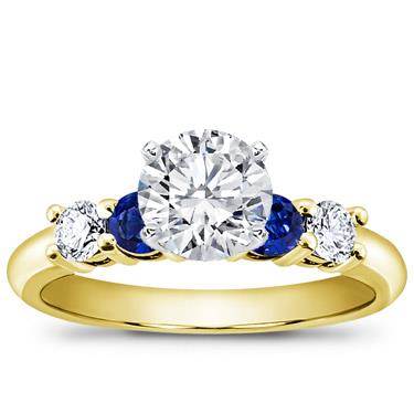 Diamond and Sapphire Engagement Setting.