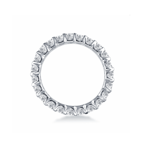 18K White Gold Dual Row Diamond Eternity Ring.