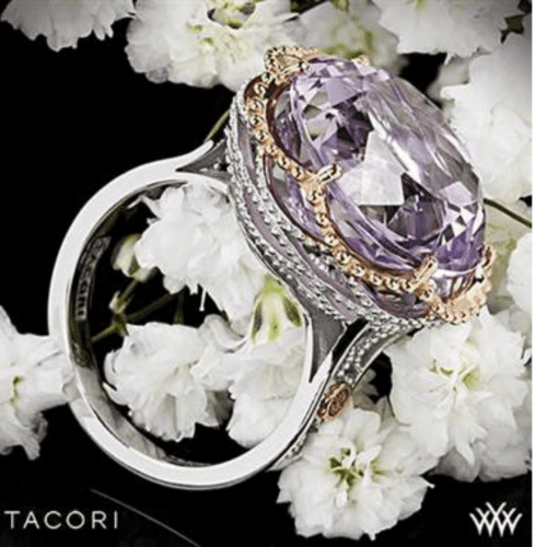 Tacori SR105P13 Blushing Rose Amethyst Ring in Sterling Silver with 18k Rose Gold Accents from Whiteflash.