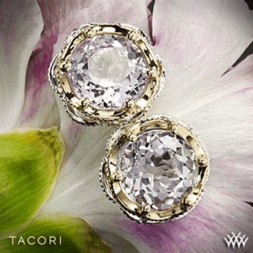 Tacori SE105P13 Blushing Rose Amethyst Earrings in Sterling Silver with 18k Rose Gold Accents from Whiteflash.