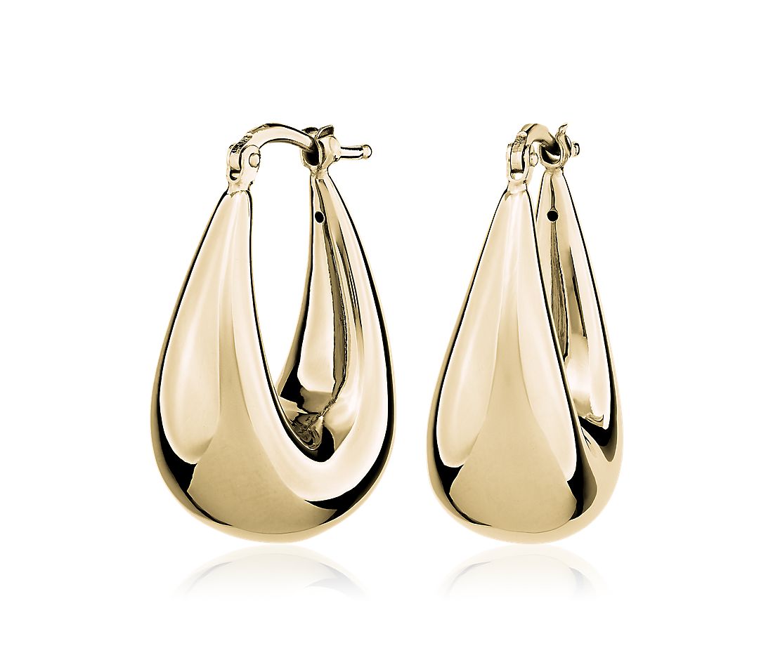 Large Oval Hoops in 14k Italian Yellow Gold.
