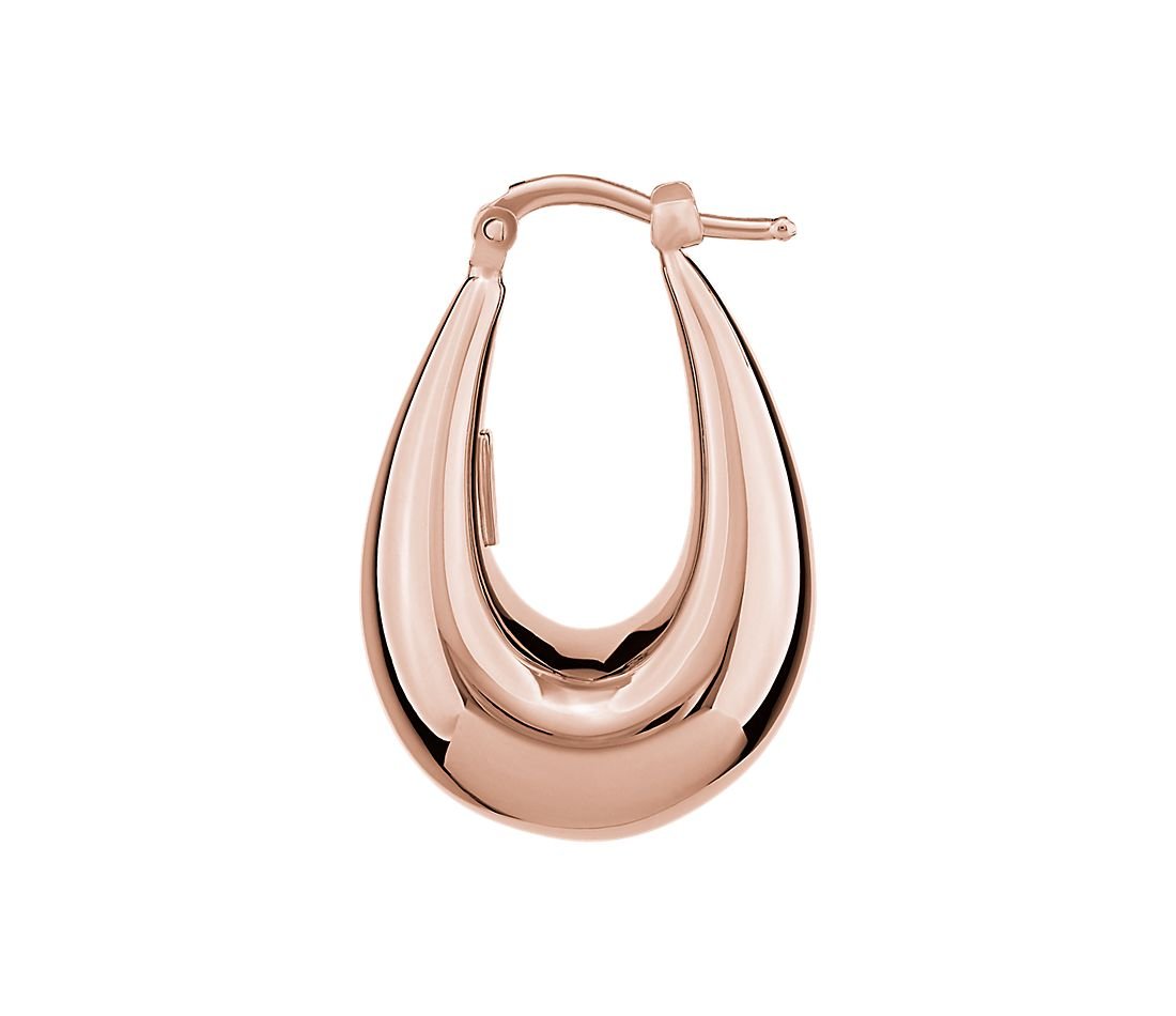 Large Oval Hoops in 14k Italian Rose Gold.