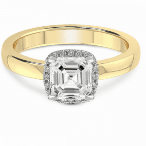 Anna Hidden Accents Halo Ring from Friendly Diamonds.