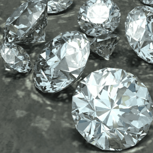 Diamonds of varying sizes.