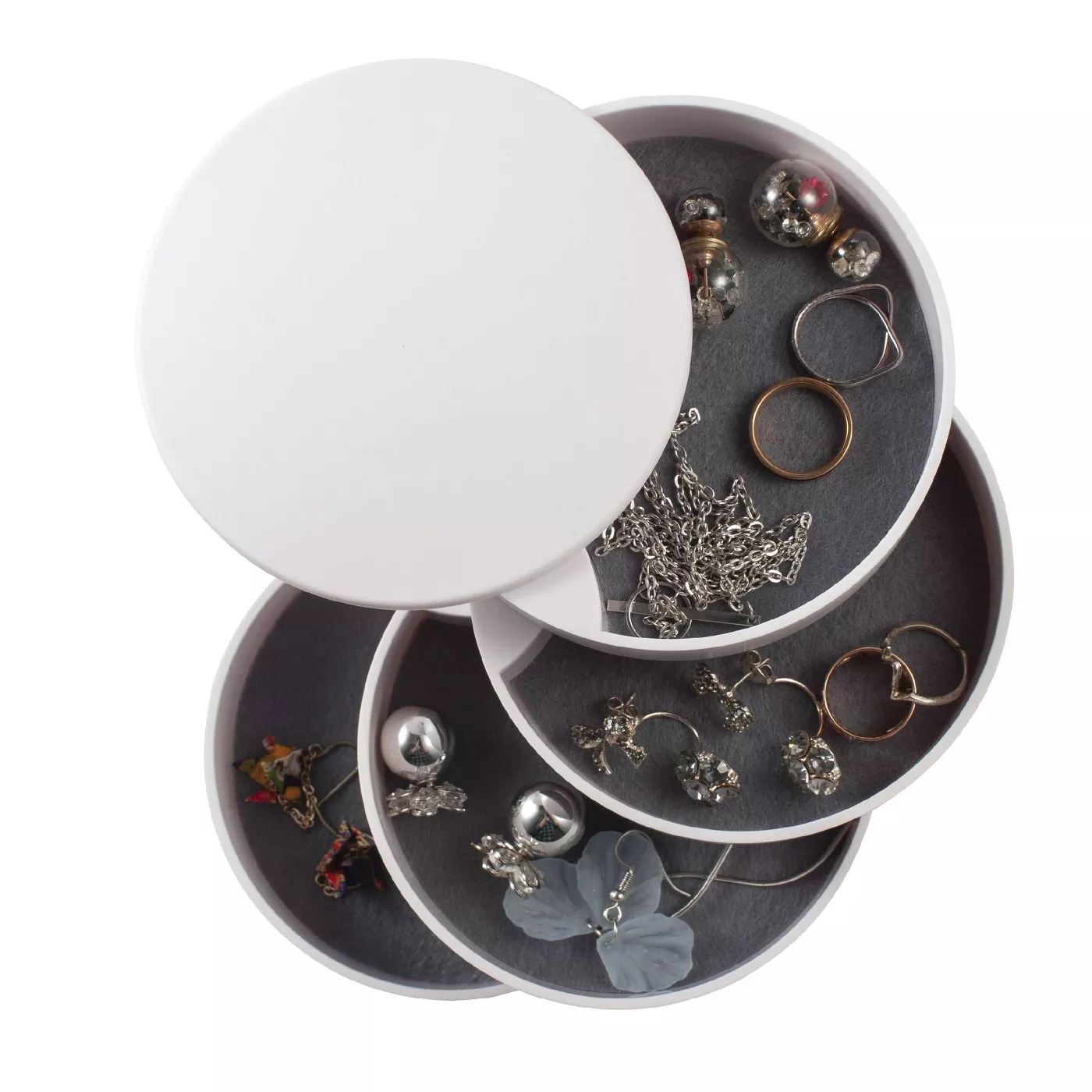 Four Layer Jewelry Storage Organizer, 360° Rotating Tiered Jewelry Trinket Tray at Target.