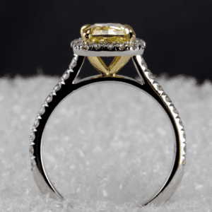 Yellow diamond ring.