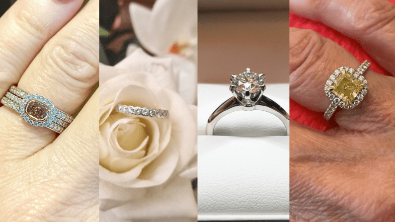 4 different styles of diamond ring, the Jewels of the Weeks for January 2022!