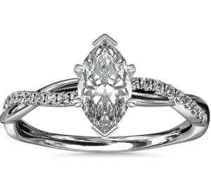 Petite Twist Diamond Engagement Ring from Blue Nile.