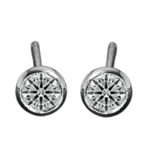 Platinum "Handmade Full-Bezel" Diamond Earrings
