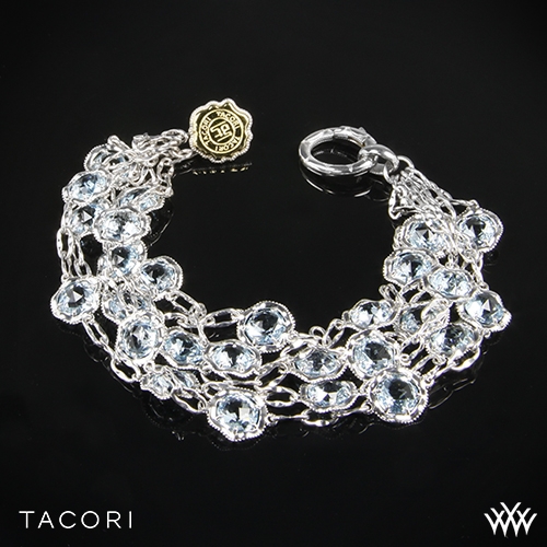 Tacori Island Rains Sky Blue Topaz Bracelet in Sterling Silver with 18k Yellow Gold Accents.