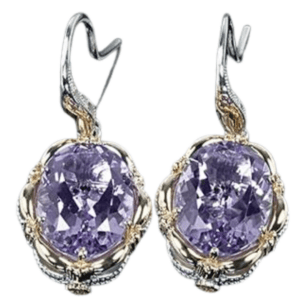 Tacori Color Medley Rose Amethyst Dangle Earrings in Sterling Silver with 18K Rose Gold Accents from Whiteflash.