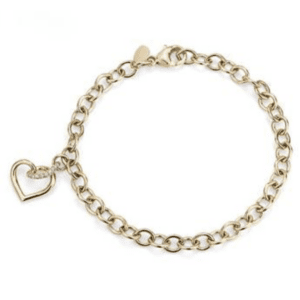 Twist Heart Bracelet with Diamond Detail in 14k Yellow Gold from Blue Nile.
