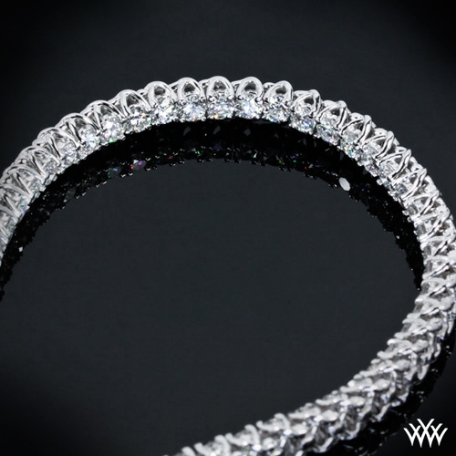 4.20ctw 14k White Gold "X-Prong" Diamond Tennis Bracelet.