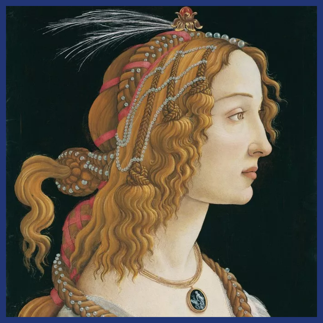 Sandro Botticelli Idealized Portrait of a Lady (Portrait of Simonetta Vespucci as Nymph), ca. 1475 Legion of Honor.
