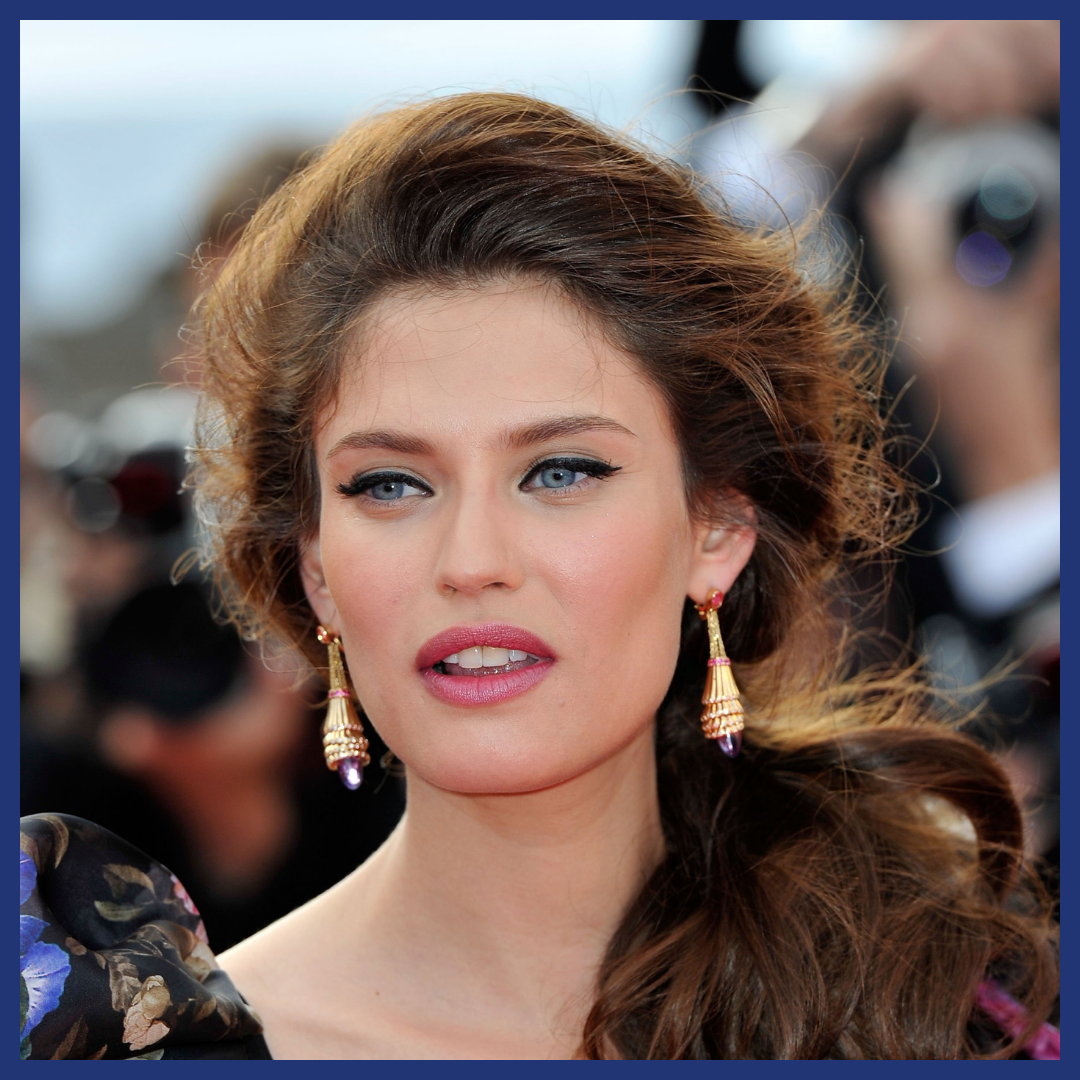 Bianca Balti wearing Amethyst earrings.