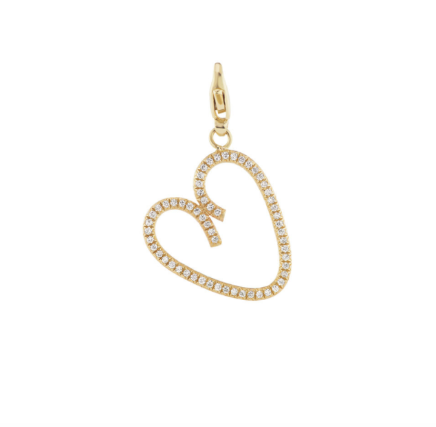 Pavé Open Heart Charm.