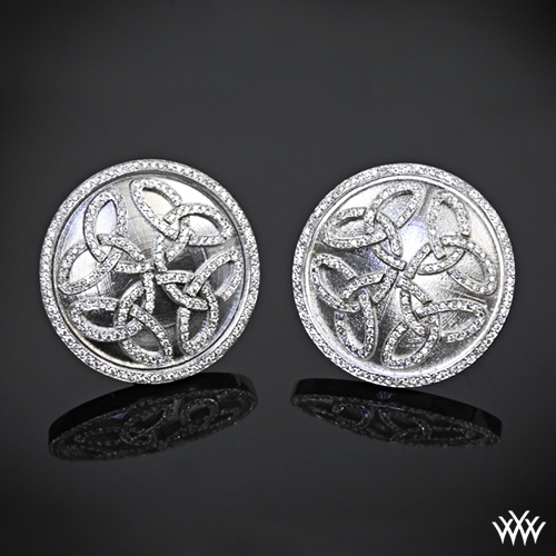 14k White Gold "Prodigy" Cuff Links.